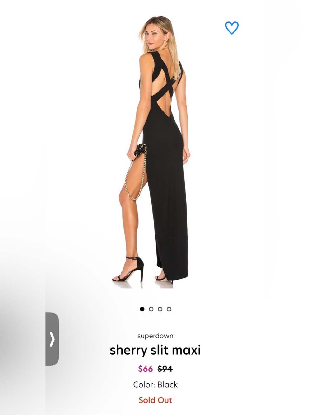 superdown Black Sherry Crisscross Slit Maxi Dress